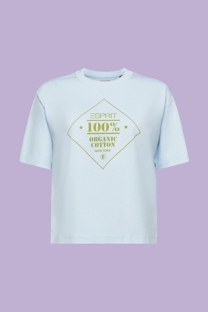 T-shirt van organic cotton met print, PASTEL BLUE, detail image number 7