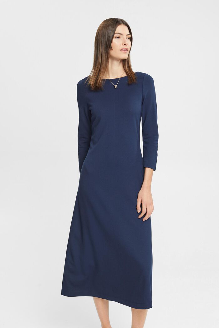 Fit and flare midi-jurk, NAVY, detail image number 0