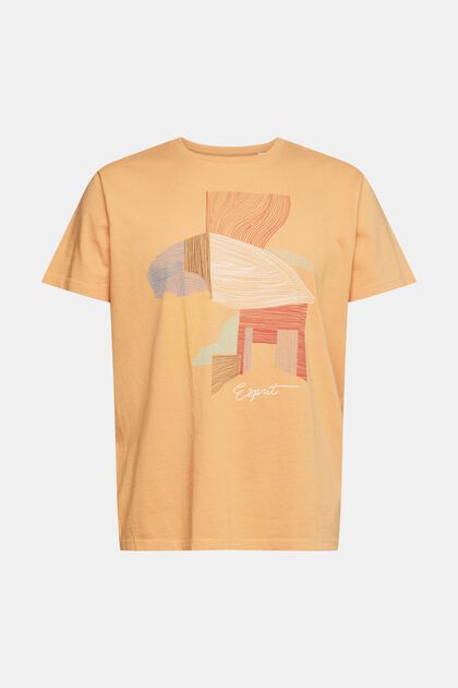 Jersey T-shirt met print op de voorkant, PEACH, overview