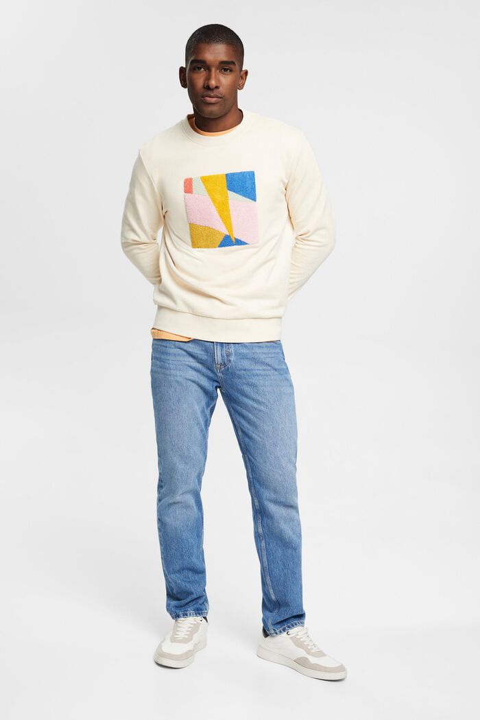 Sweatshirt van duurzaam katoen met applicatie, CREAM BEIGE, detail image number 4