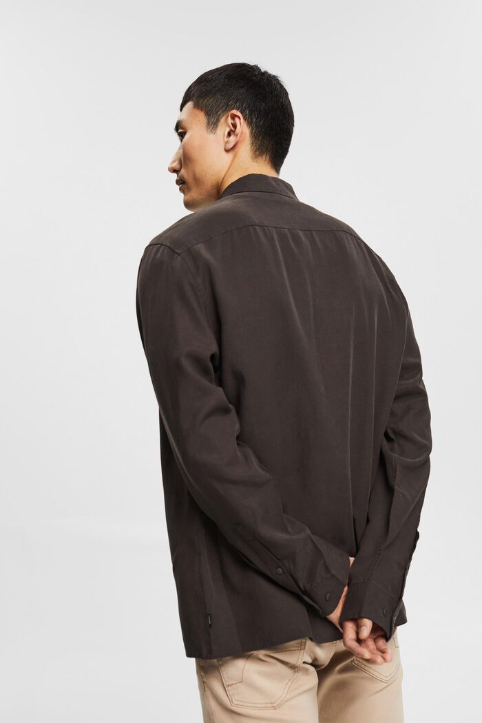 Met linnen: overhemd met buttondownkraag, BROWN, detail image number 3