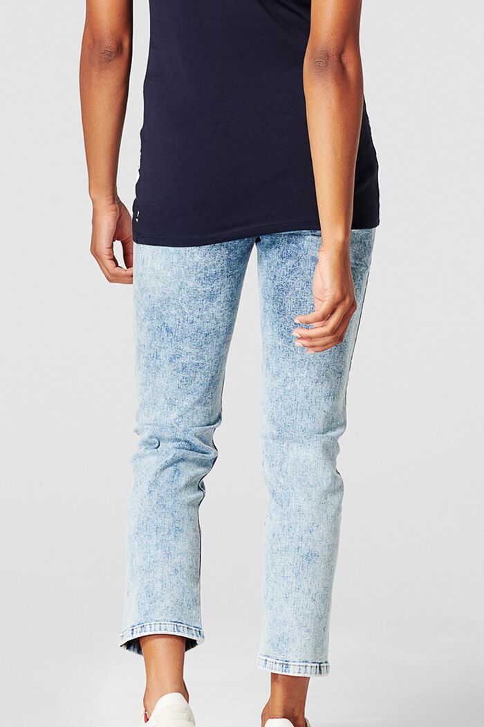 Cropped jeans met band over de buik, LIGHT WASHED, detail image number 1