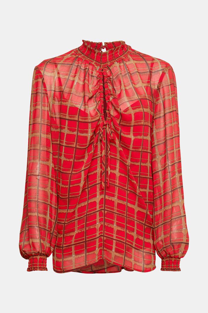 Chiffon blouse met motief, RED, overview