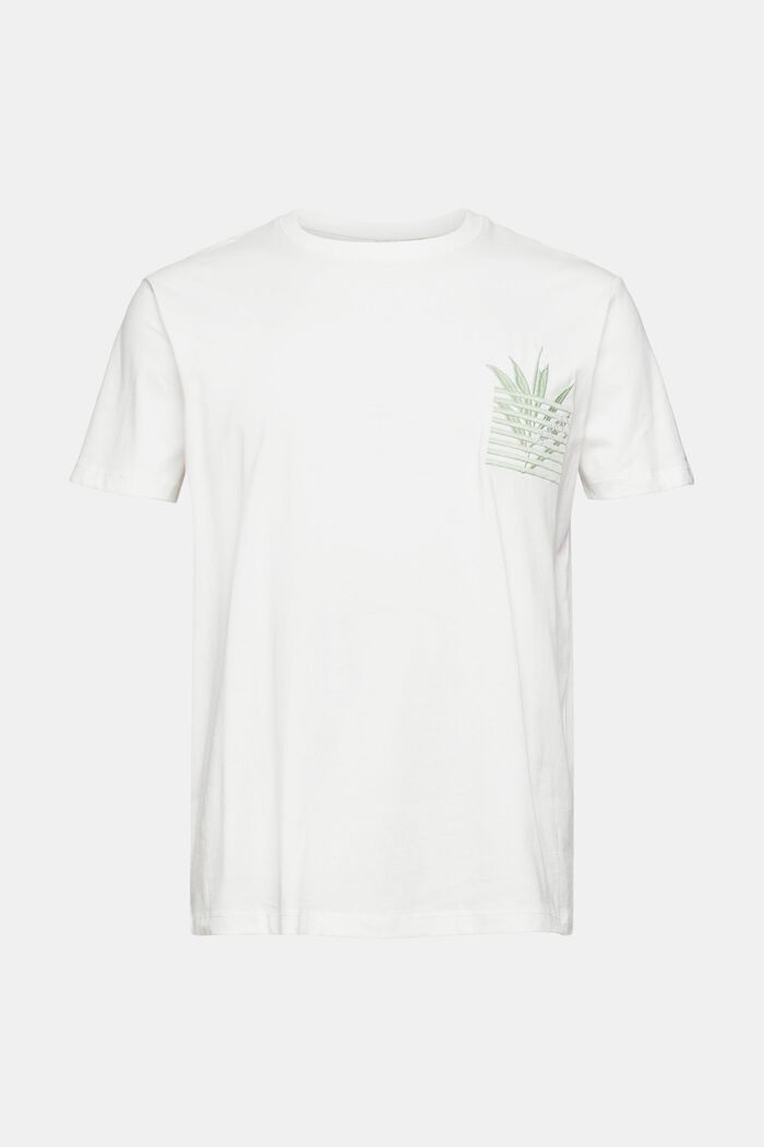 Jersey T-shirt met borduursel, OFF WHITE, detail image number 6