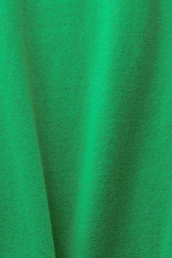 Trui met V-hals van katoen, GREEN, detail image number 5