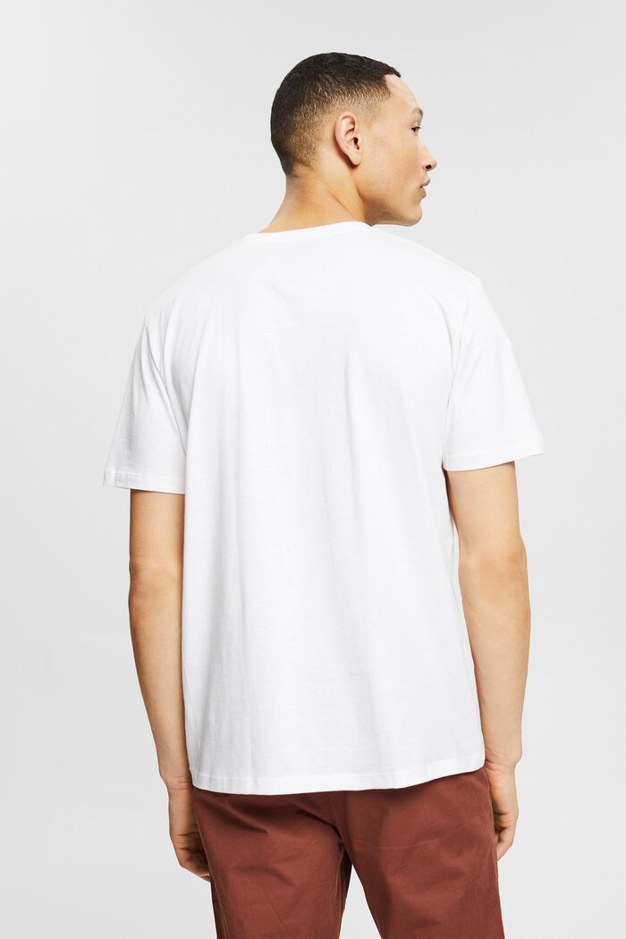 Jersey T-shirt met print, biologisch katoen, WHITE, detail image number 3