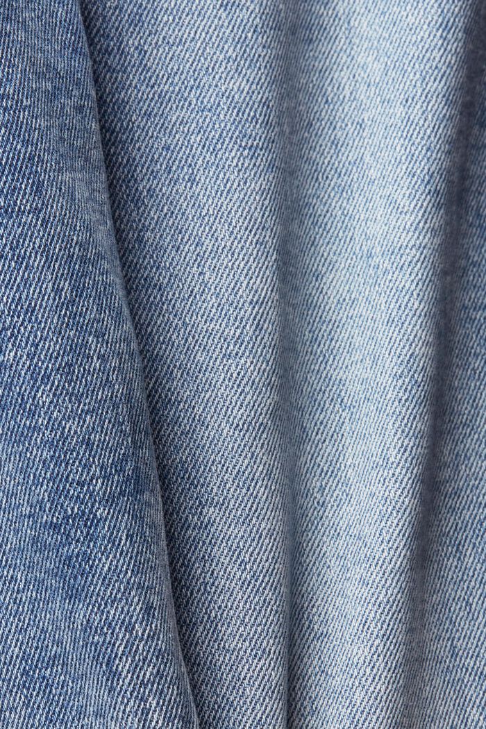 Jeans met hoge taille en kortere pijpen, BLUE DARK WASHED, detail image number 5