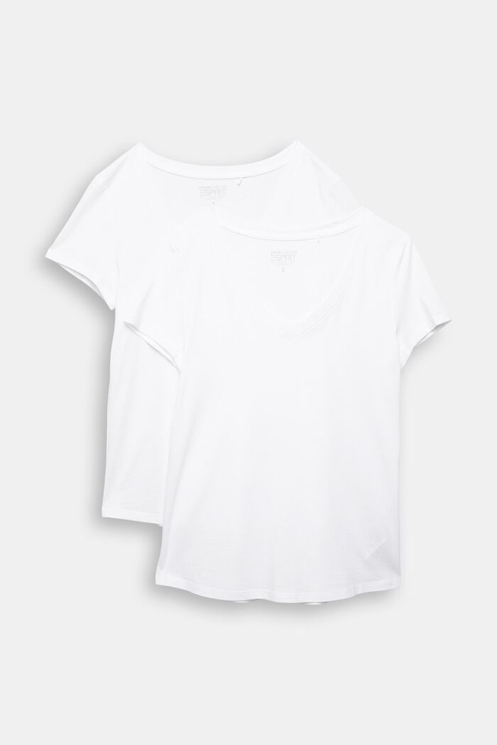 Set van twee T-shirts van een biologische katoenmix, WHITE, detail image number 2