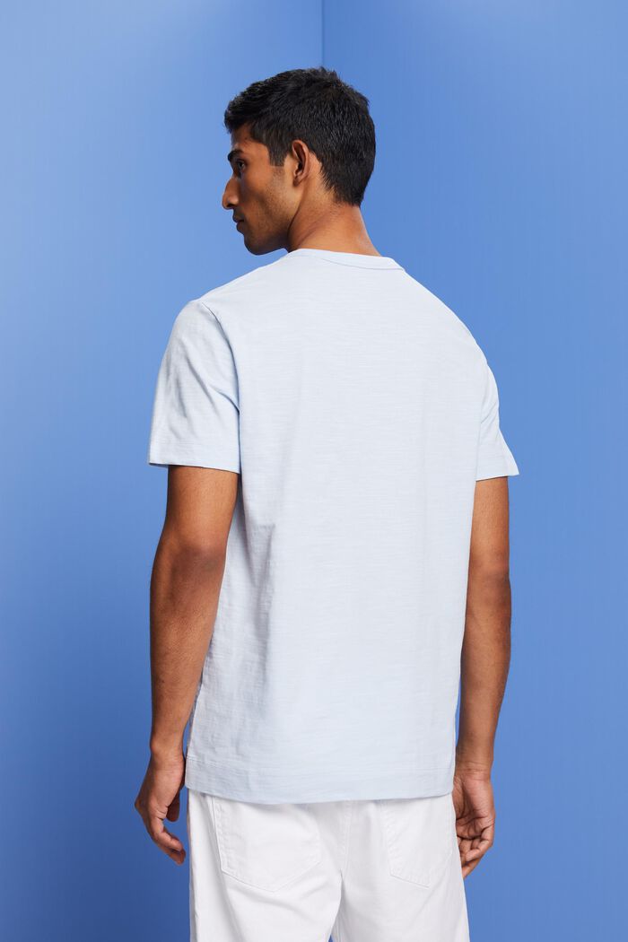 Jersey T-shirt met print op de borst, 100% katoen, PASTEL BLUE, detail image number 3