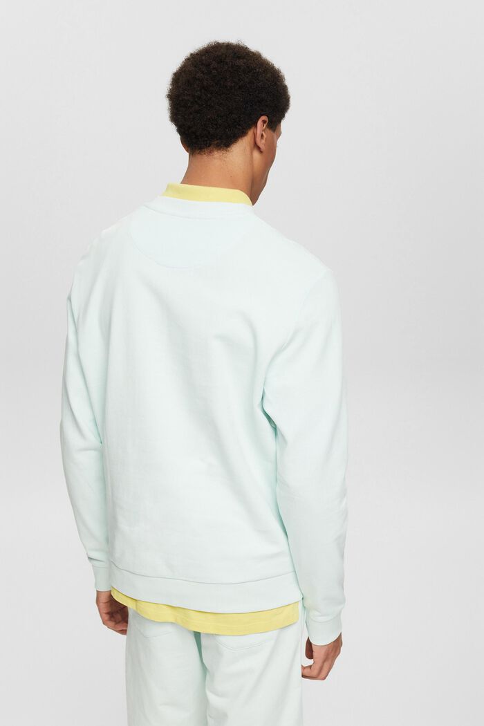 Sweatshirt met klein geborduurd motief, LIGHT AQUA GREEN, detail image number 3