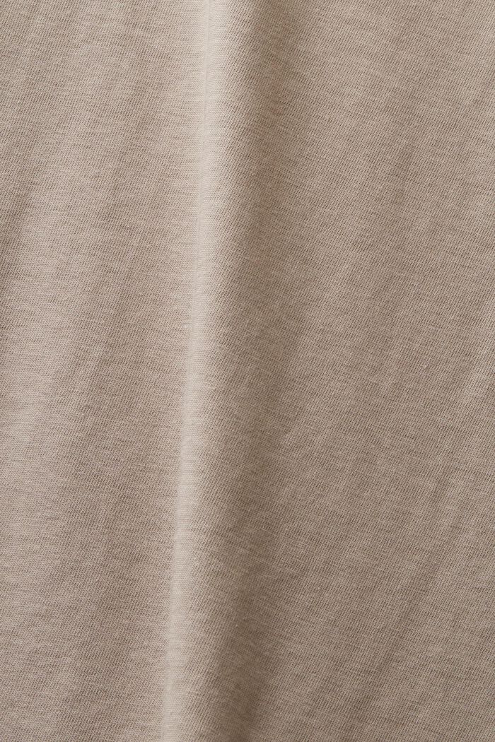 Katoenen T-shirt met ronde hals, LIGHT TAUPE, detail image number 6