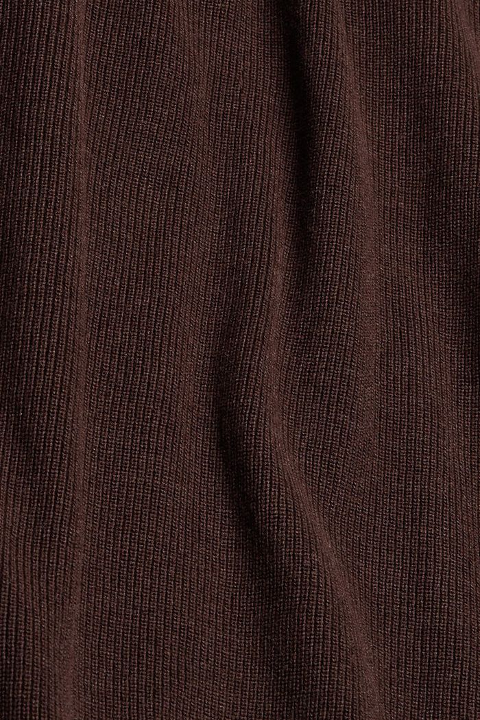 Gebreide trui van 100% organic cotton, DARK BROWN, detail image number 4