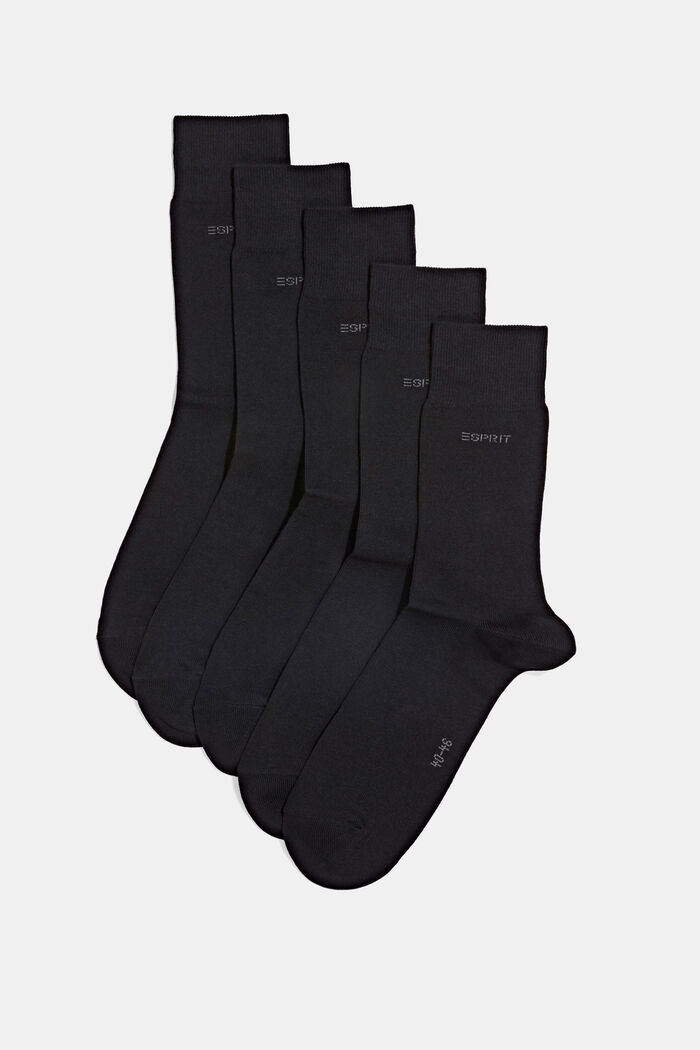 5 paar sokken van een mix met biologisch katoen, BLACK, detail image number 0