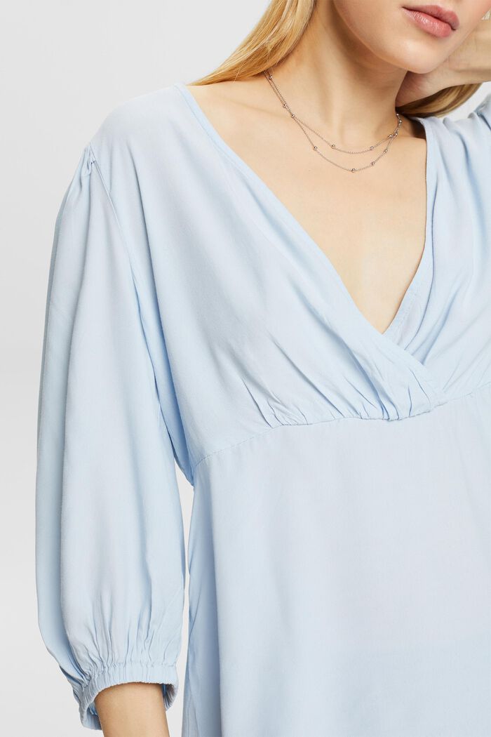 Crêpe blouse met gerimpelde mouwen, LIGHT BLUE, detail image number 3