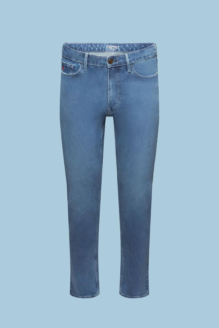Slim fit jeans met middelhoge taille, BLUE MEDIUM WASHED, detail image number 7