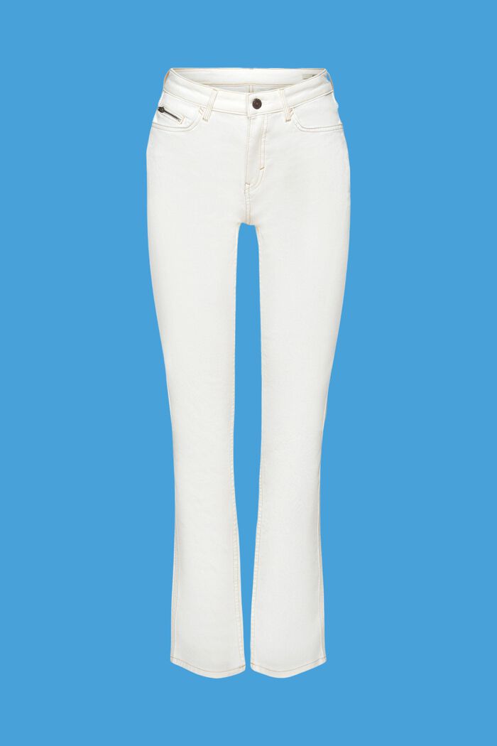 High-rise jeans met rechte pijpen, OFF WHITE, detail image number 6