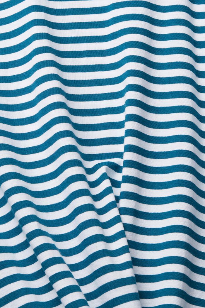 Jersey T-shirt met streepmotief, PETROL BLUE, detail image number 4