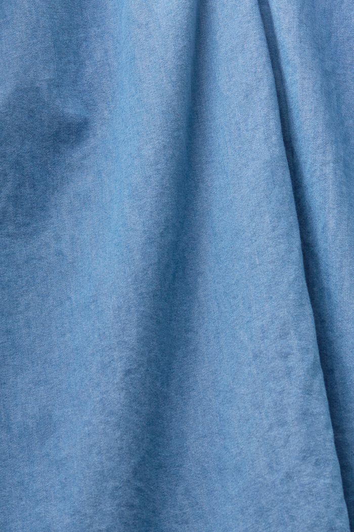 Denim jurk van chambray katoen, BLUE LIGHT WASHED, detail image number 4