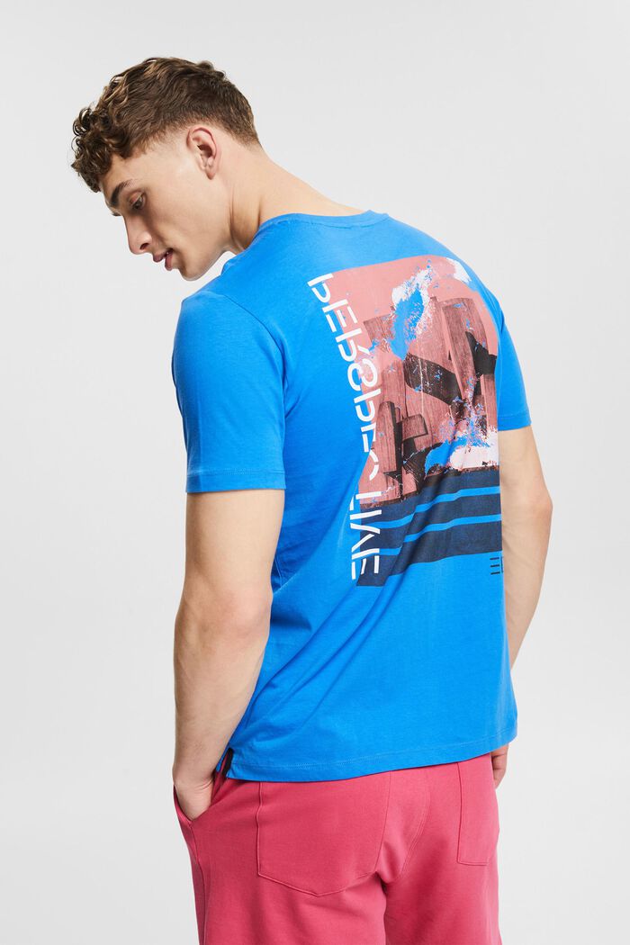 Jersey T-shirt met grote print op de op de voorkant, BRIGHT BLUE, detail image number 3