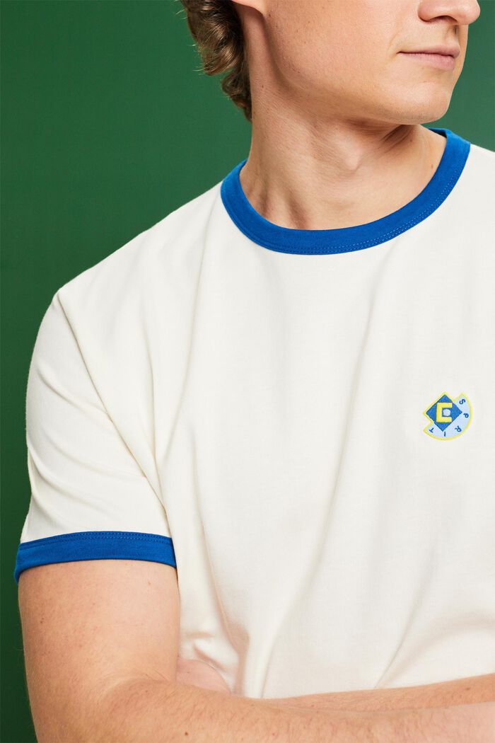 Katoenen T-shirt met ronde hals en logo, OFF WHITE, detail image number 3
