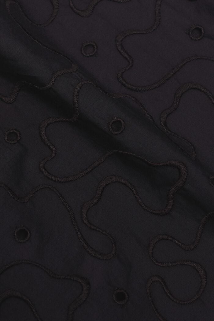 Midi-jurk met pofmouwen en ceintuur, BLACK, detail image number 5