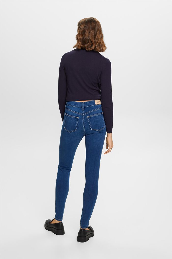 High rise skinny jeans, BLUE MEDIUM WASHED, detail image number 3