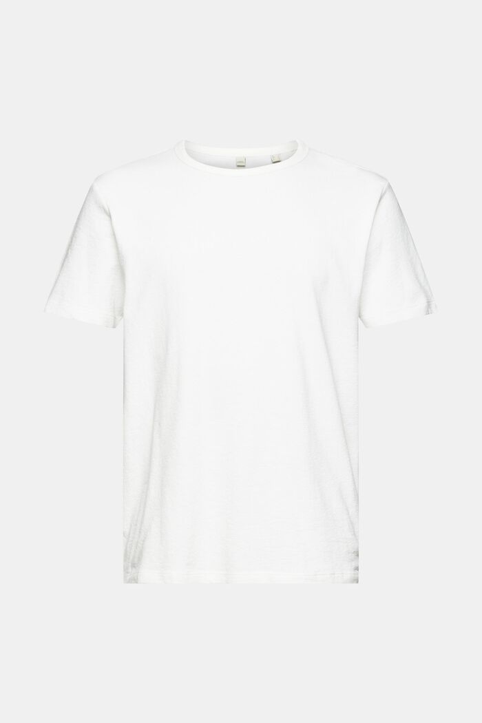 T-shirt van structuurjersey, OFF WHITE, overview