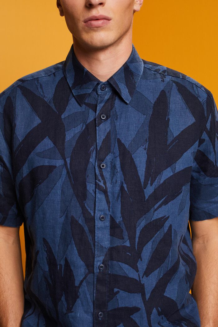 Overhemd met korte mouwen en motief, 100% katoen, NAVY, detail image number 2