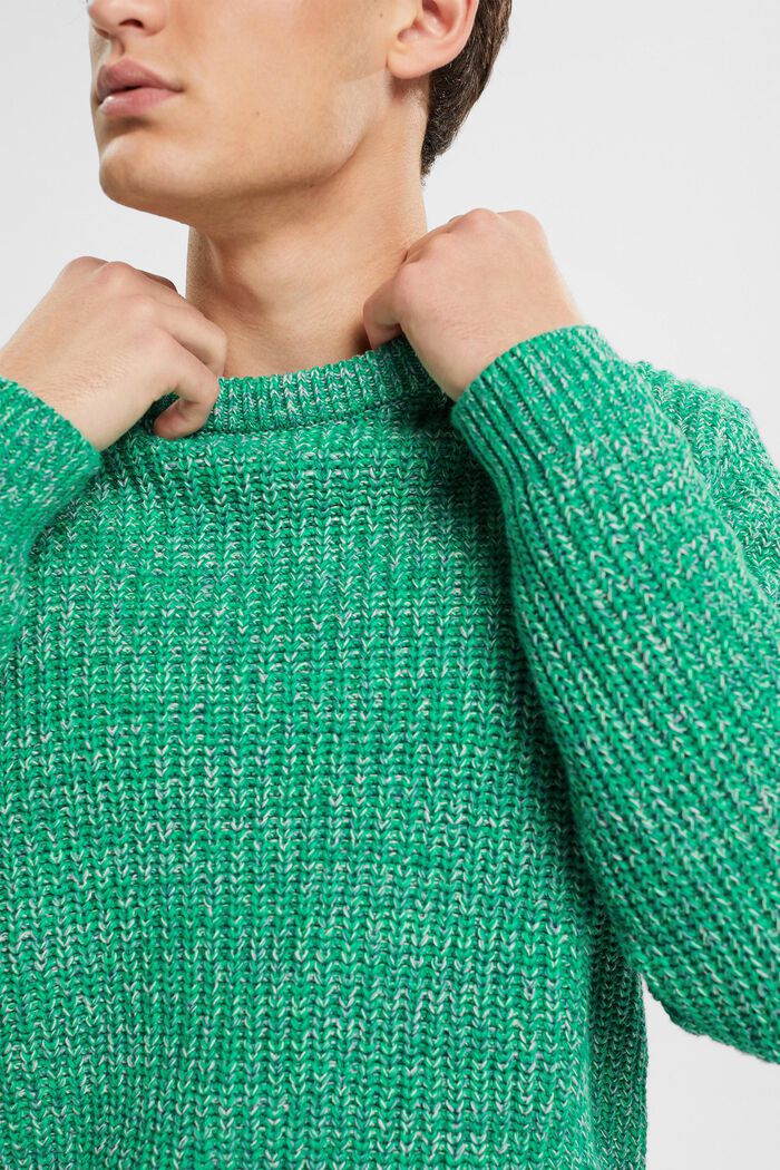 Meerkleurige gebreide trui, LIGHT GREEN, detail image number 2