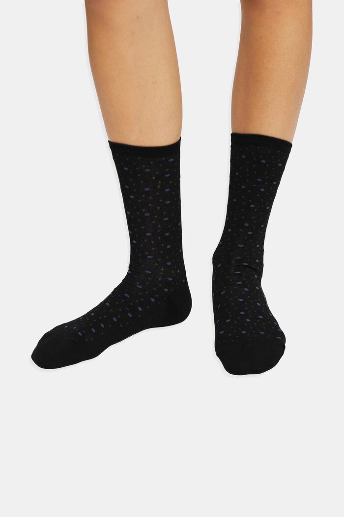 Set van 2 paar sokken, biologisch katoen, BLACK, detail image number 2