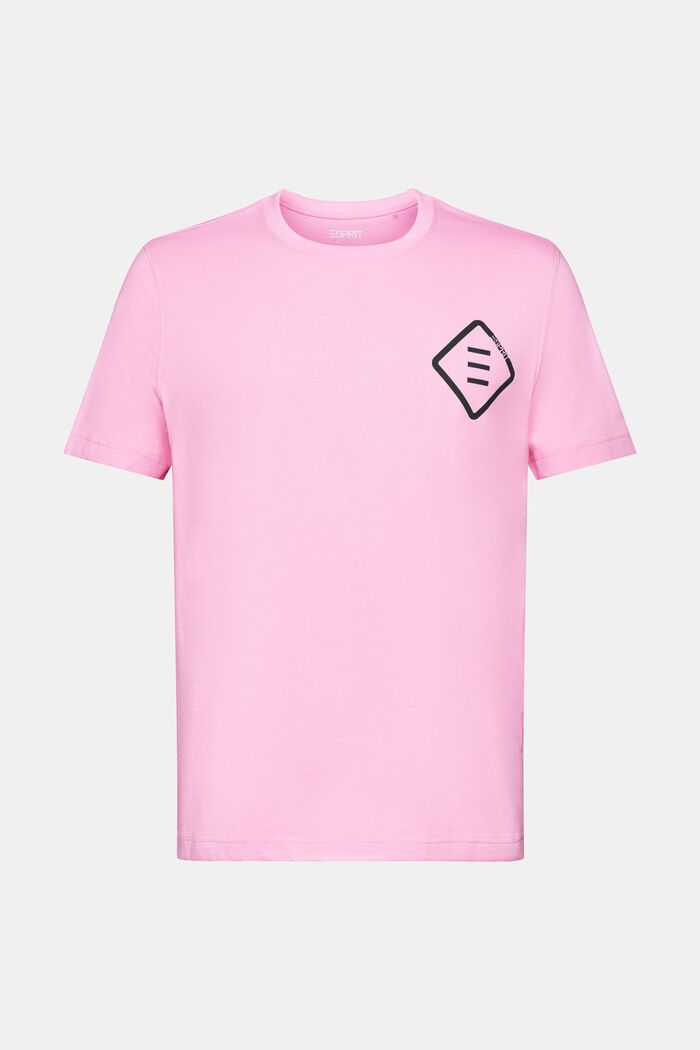 T-shirt van katoen-jersey met logo, PINK, detail image number 6