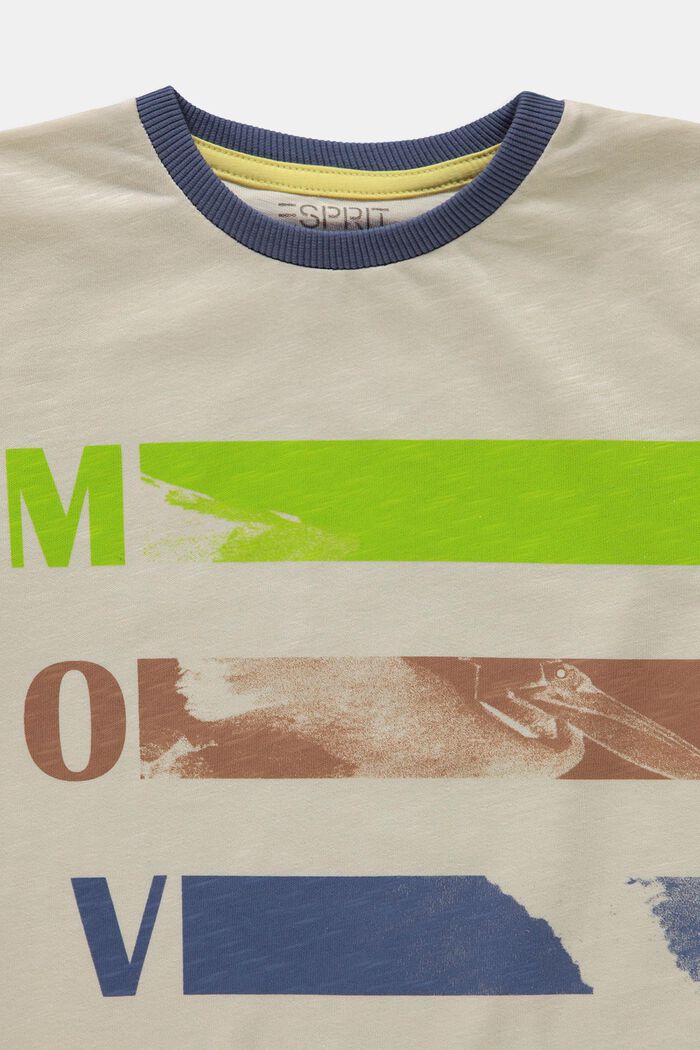 T-shirt met print, 100% katoen, CREAM BEIGE, detail image number 2