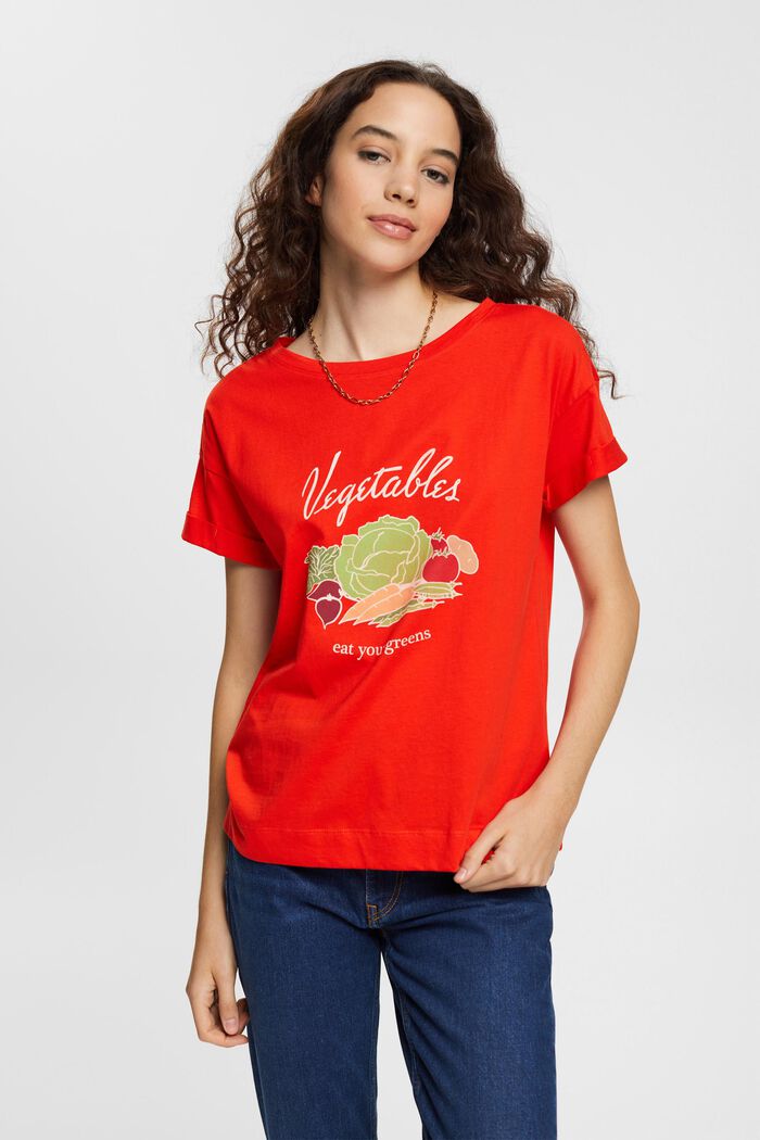 T-shirt met print, RED, detail image number 0