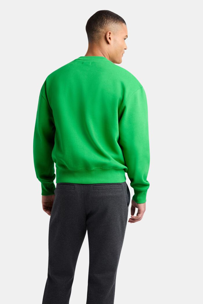 Uniseks logo-sweatshirt van katoenen fleece, GREEN, detail image number 3