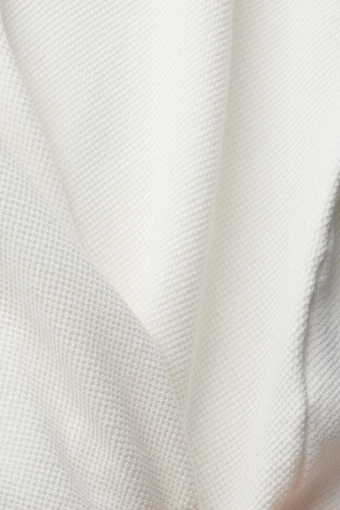Poloshirt van gestructureerd breisel, OFF WHITE, detail image number 4