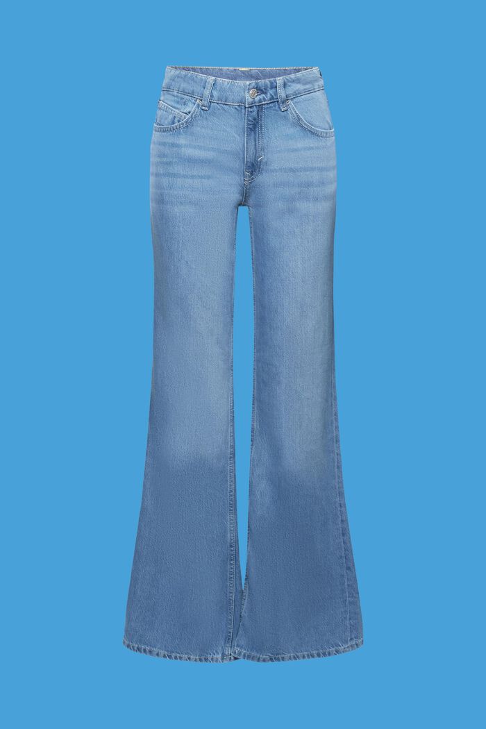 Mid-rise retro uitlopende jeans, BLUE LIGHT WASHED, detail image number 5