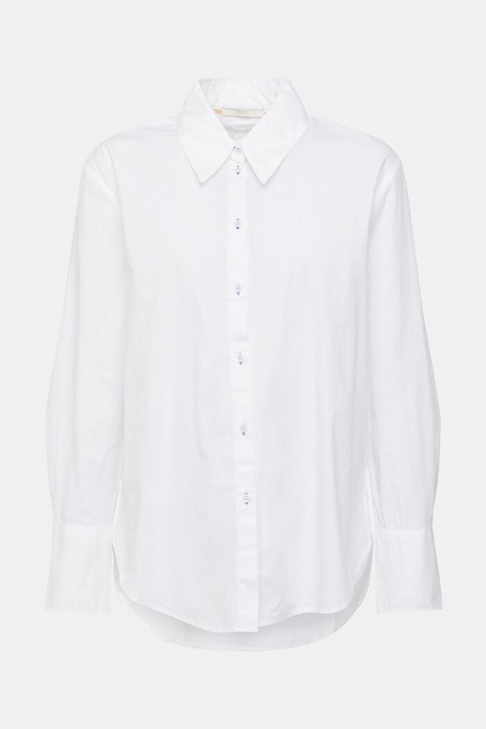 T-shirt met de look van een overhemdblouse, WHITE, overview