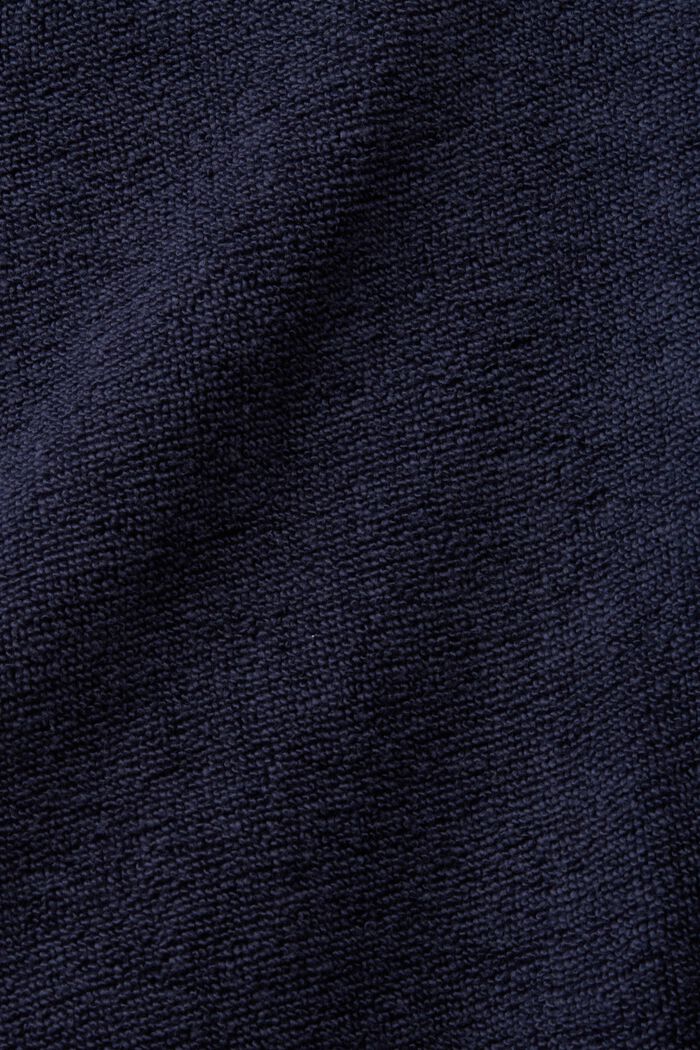 Badjas van badstof met gestreepte voering, NAVY BLUE, detail image number 5
