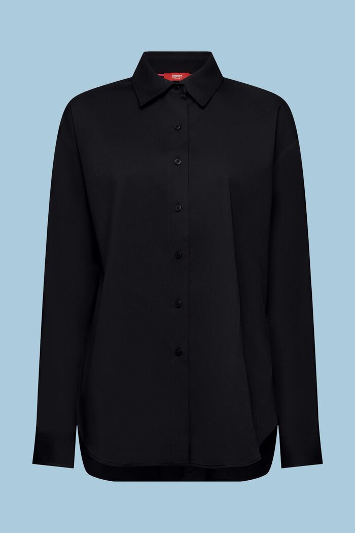 Oversized overhemd met buttondownkraag, BLACK, detail image number 7