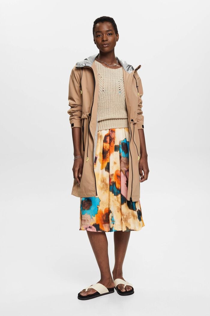 Midi-jurk met print all-over, TAUPE, detail image number 4