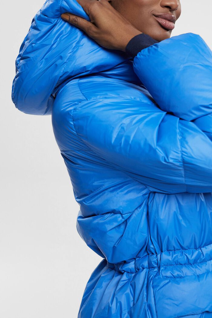 Gewatteerde jas met vulling van gerecycled dons, BRIGHT BLUE, detail image number 3
