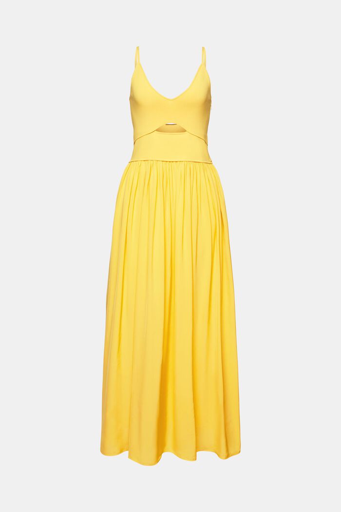 Midi-jurk met cut-out, SUNFLOWER YELLOW, detail image number 6