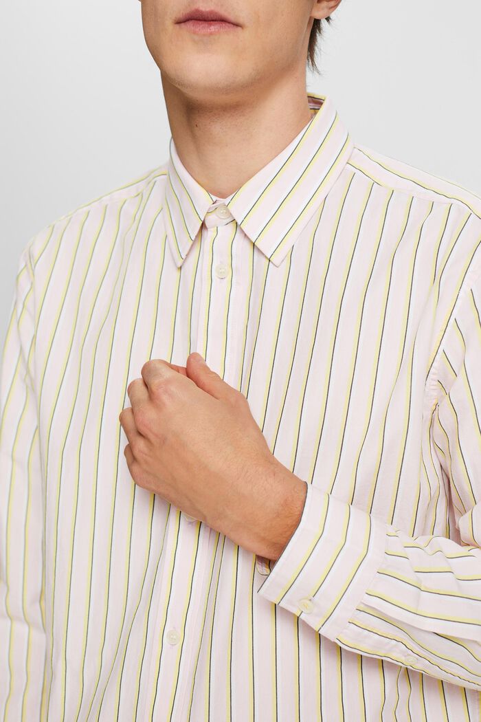 Gestreept overhemd van katoen, PASTEL PINK, detail image number 2