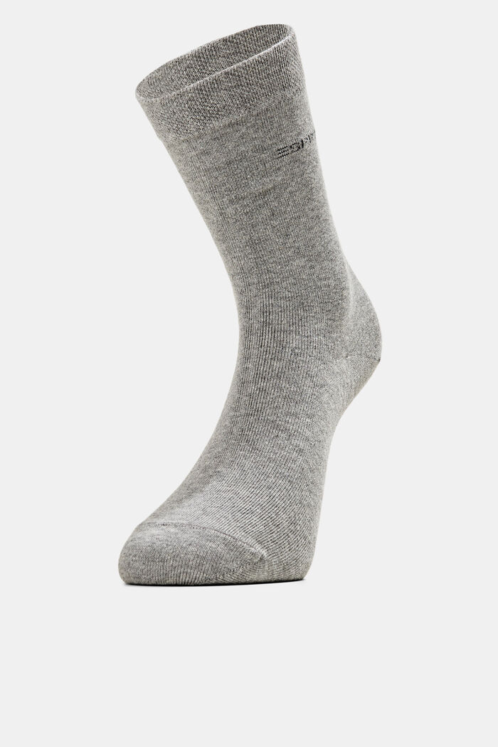 Twee paar sokken met zachte boord, LIGHT GREY MELANGE, overview
