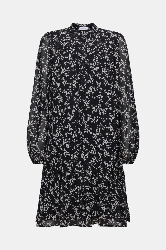 Chiffon mini-jurk met print, BLACK, detail image number 5