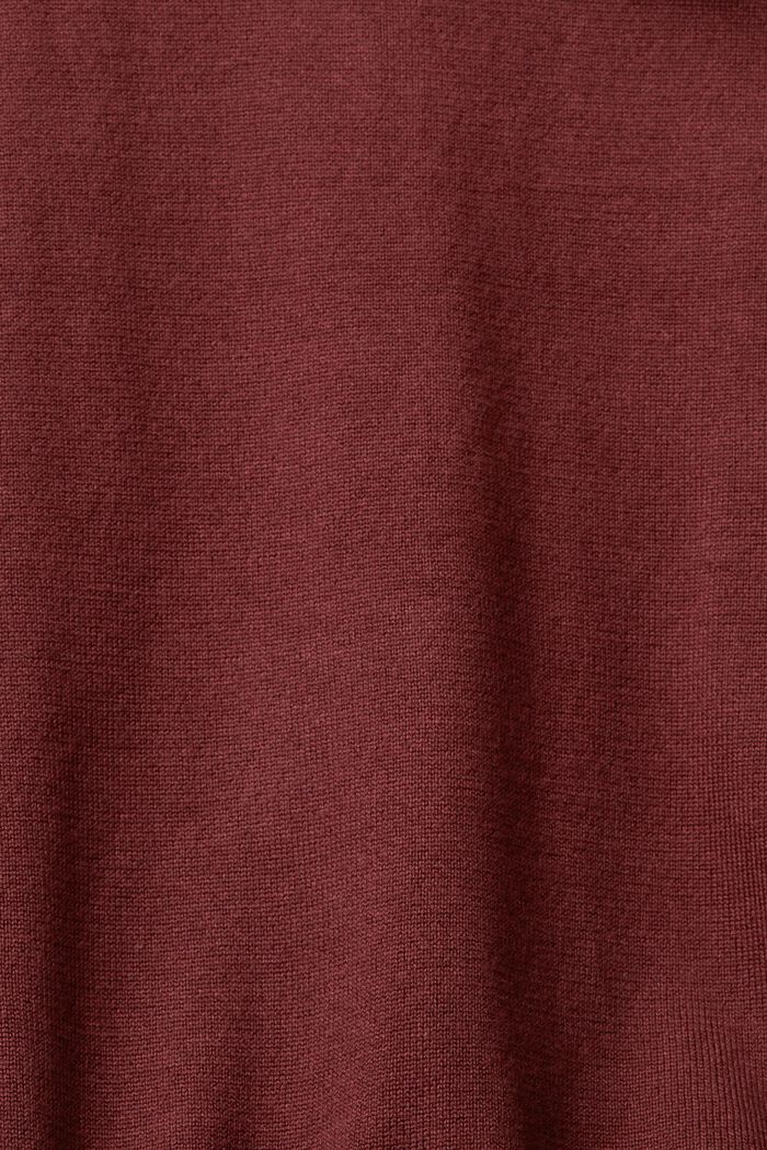 Trui met ruches, LENZING™ ECOVERO™, BORDEAUX RED, detail image number 5