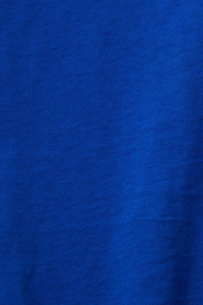 Katoenen T-shirt met ronde hals, BRIGHT BLUE, detail image number 4