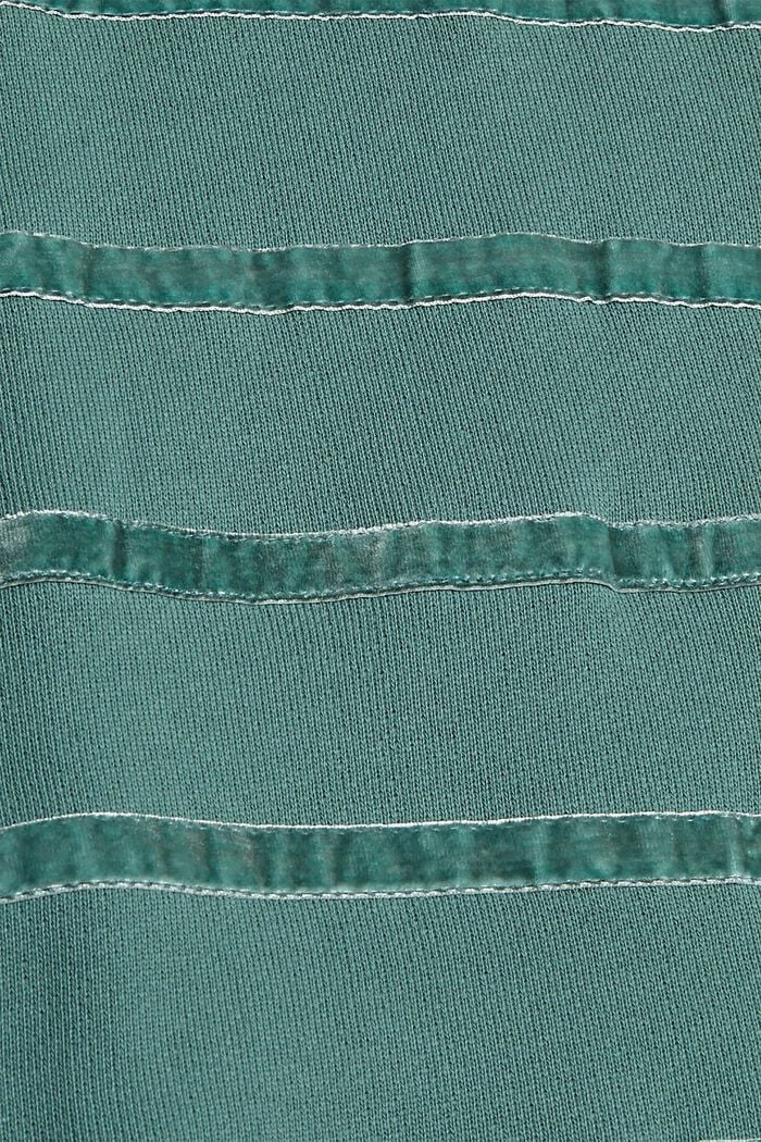 Sweater met fluwelen strepen en knoopdetails, TEAL BLUE, detail image number 4
