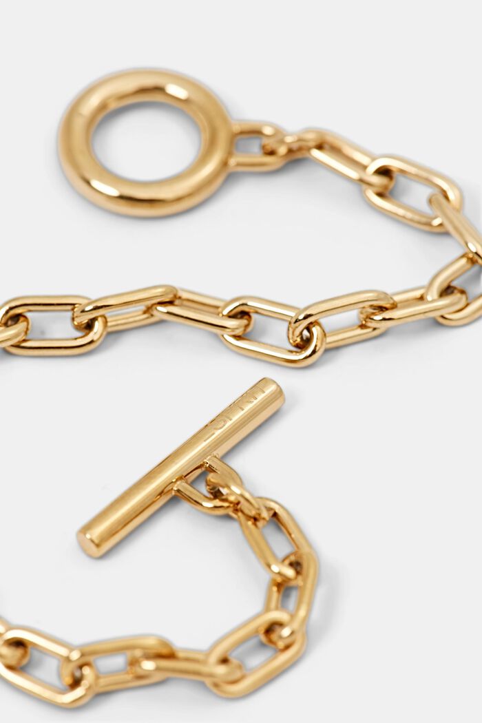 Vergulde schakelarmband van edelstaal, GOLD, detail image number 1