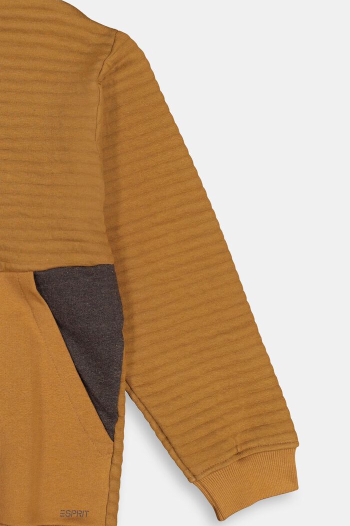 Sweatshirt met rits, van een katoenmix, RUST BROWN, detail image number 2
